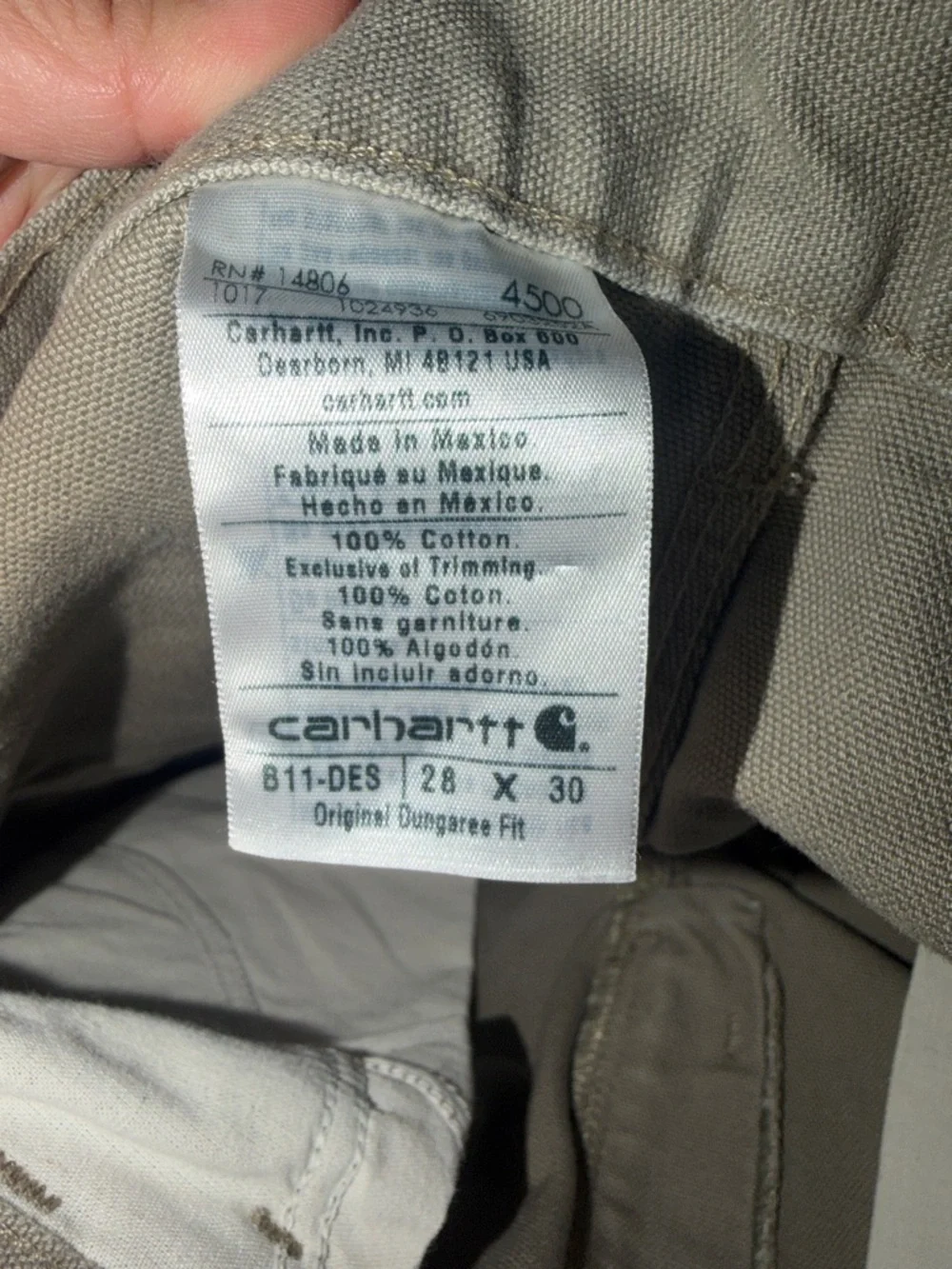 Carhartt Women’s Canvas Work Pants in Khaki - Picture 4 of 4